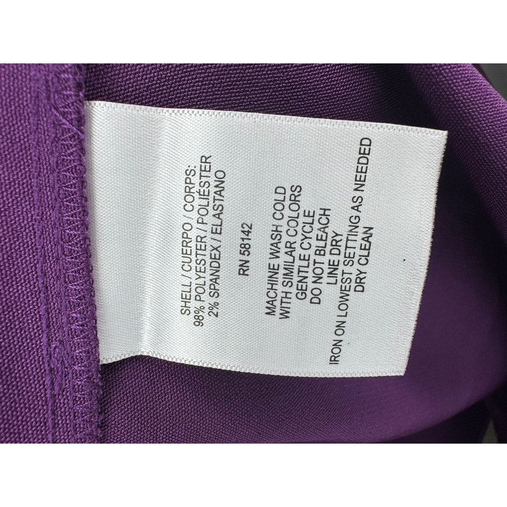 401. Maggy London Purple Tie Waist Short Sleeve Midi Dress Size 0