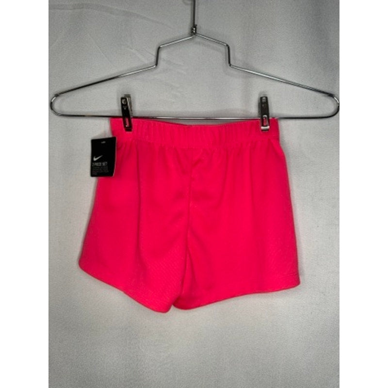 413. Nike Dri-FIT 2 Piece Shorts Set Gray Pink Girls Size 3-4Y NWT