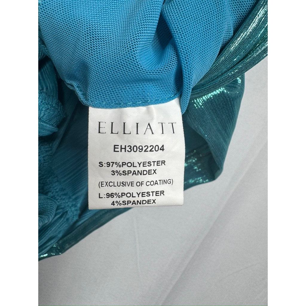 558. Elliatt Teal Cutout Metallic Maxi Dress with Front Leg Slit Size S