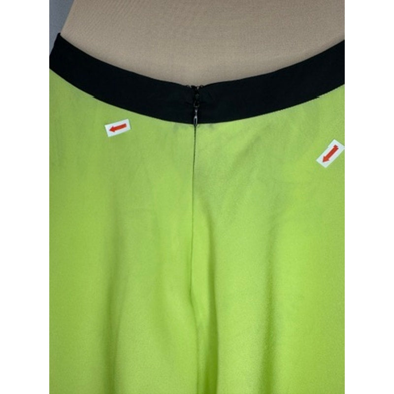 397. Guess by Marciano Black & Neon Green Cutout Fit & Flare Dress Size 2
