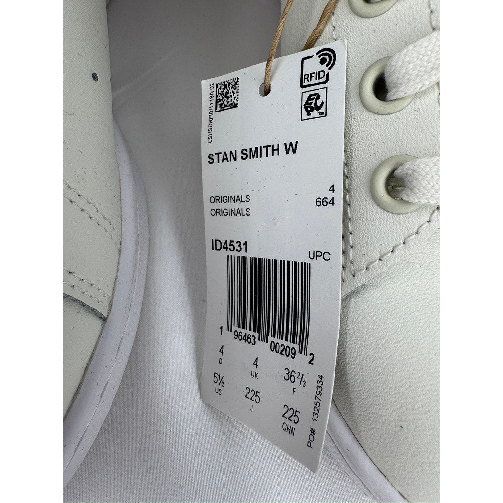 495. Adidas Stan Smith White Purple/Taupe Sneakers Women's Size 5.5 NWT