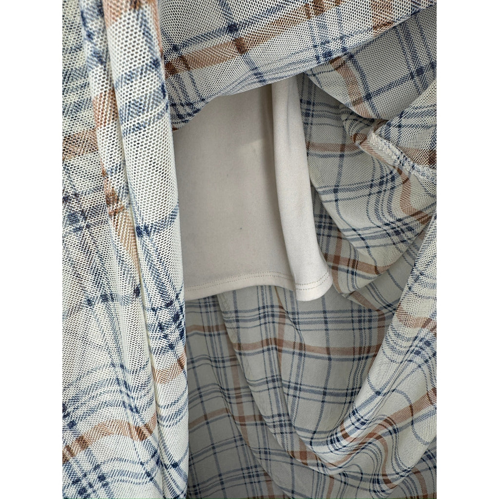 398. AUW Plaid Mock Neck Midi Dress Size XS