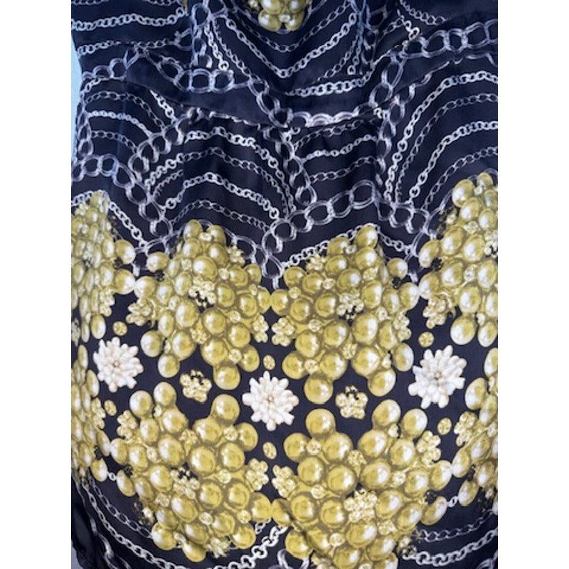 421. CAbi Silk Chain Print Sleeveless Tunic Top Size M
