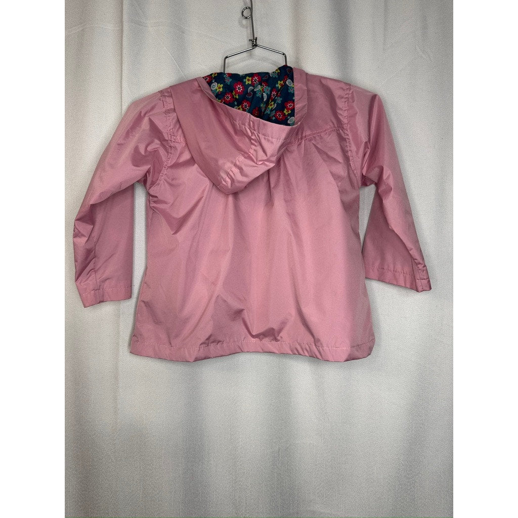 432. Keaiyouhuo Pink Floral Hooded Rain Jacket Girls Size 4T-5