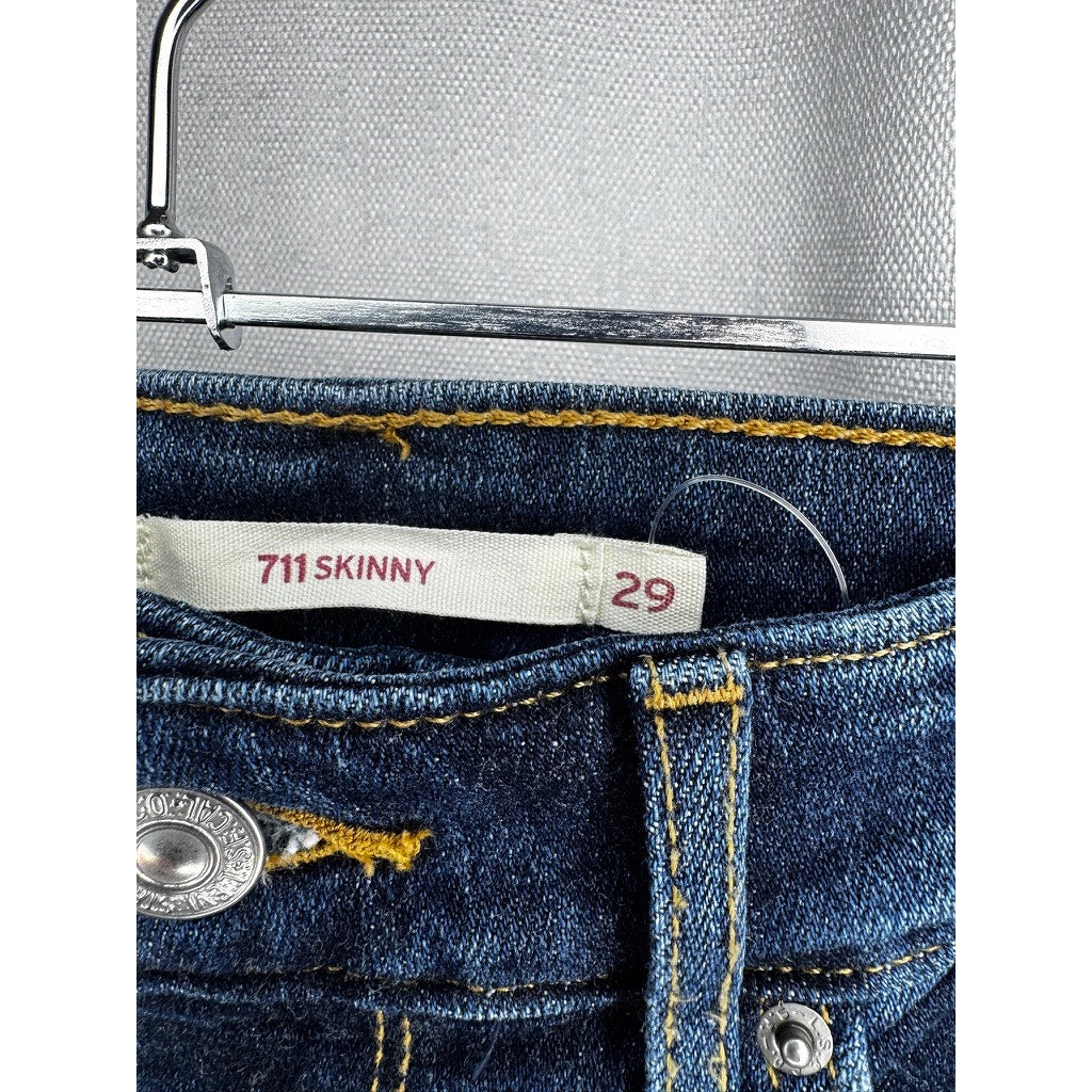 388. Levi's 711 Skinny Distressed Jeans Size 25