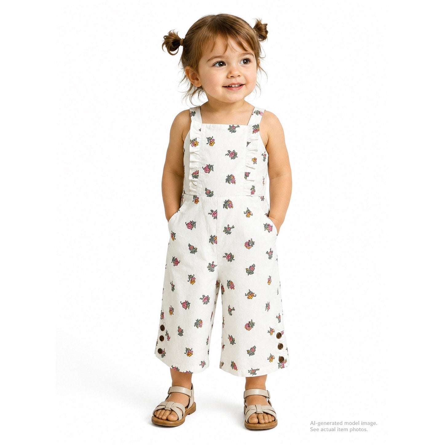 341. Janie and Jack NWT Floral Wide Leg Jumpsuit Girls Size 4