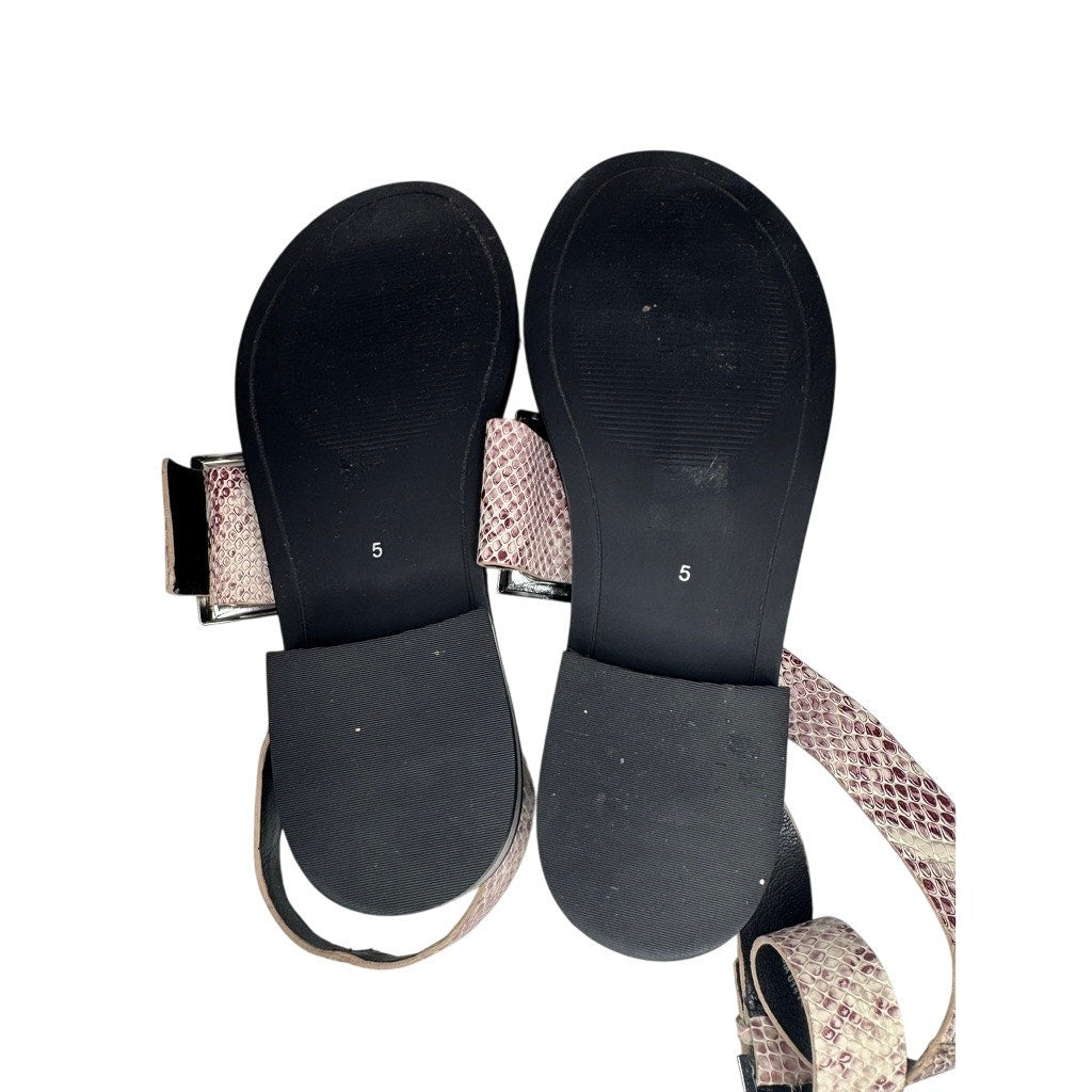 496. ASOS Snake Print Double Buckle Slide Sandals Size 5