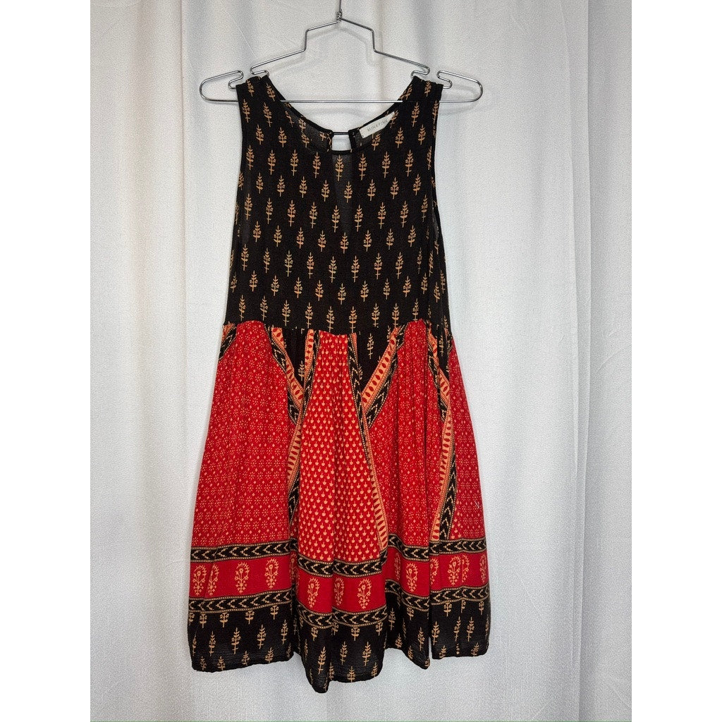 399. MinkPink Boho Print Sleeveless Fit & Flare Dress Size XS