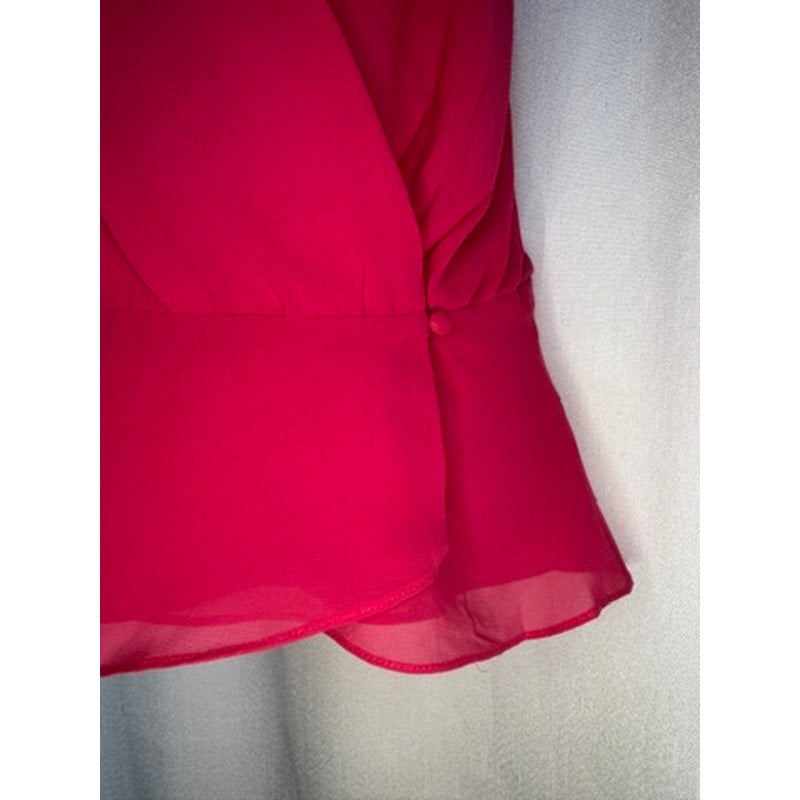 423. The Impeccable Pig Fuchsia Surplice Cross Back Tank Top Size S NWT
