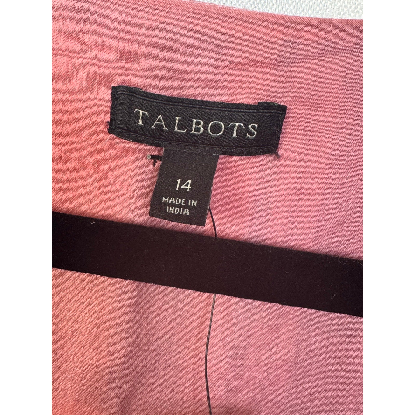 354. NWT Talbots Pink Blue Plaid Sleeveless Belted Dress Size 14