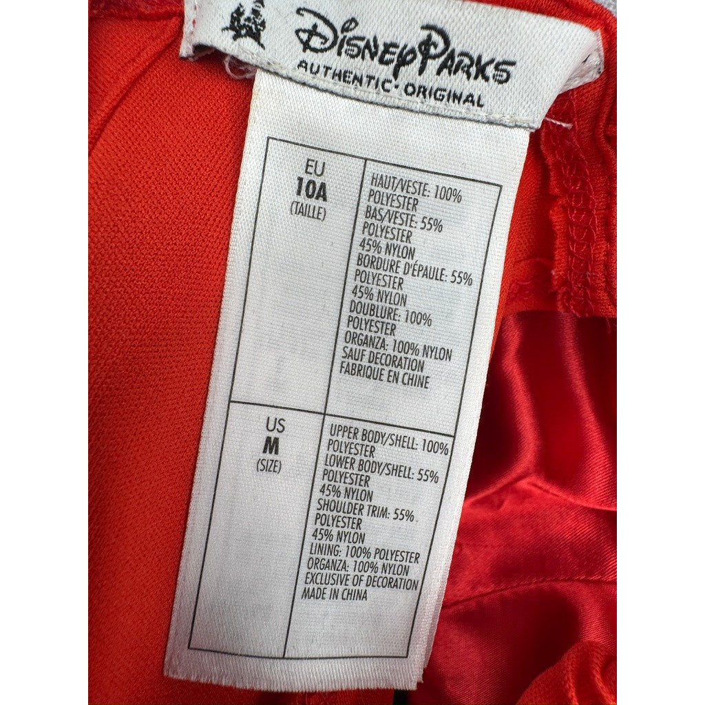 456. Disney Parks Floral Bow Party Dress Girls Size M Red