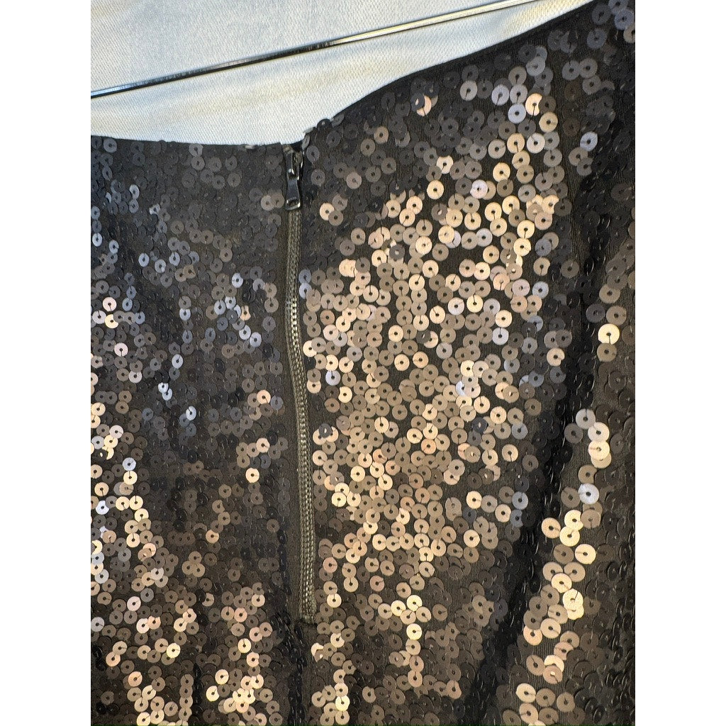 425. Paige Black Sequin Mini Skirt Size L NWT