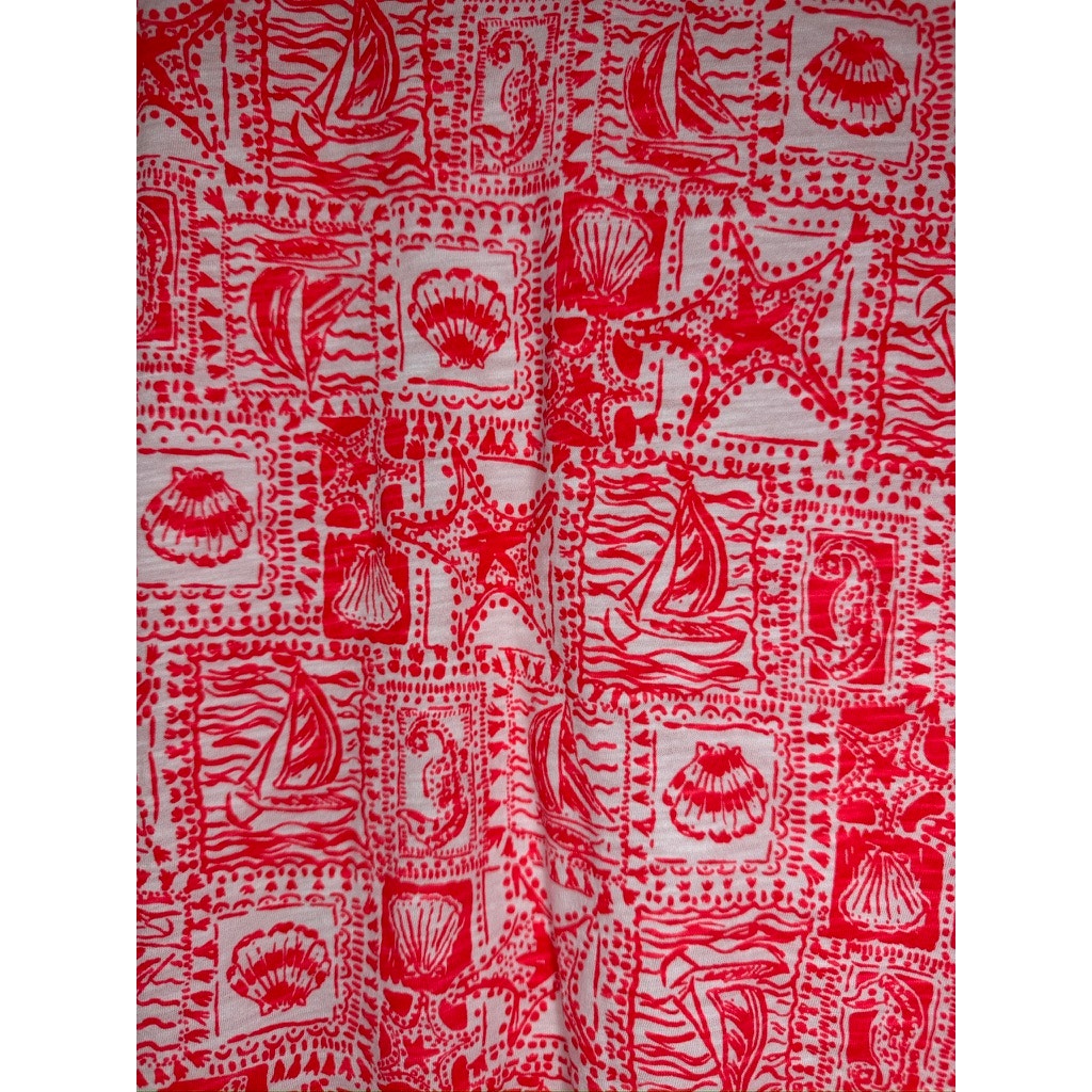 466. Lilly Pulitzer Printed T-Shirt Dress Size M Pink Coral
