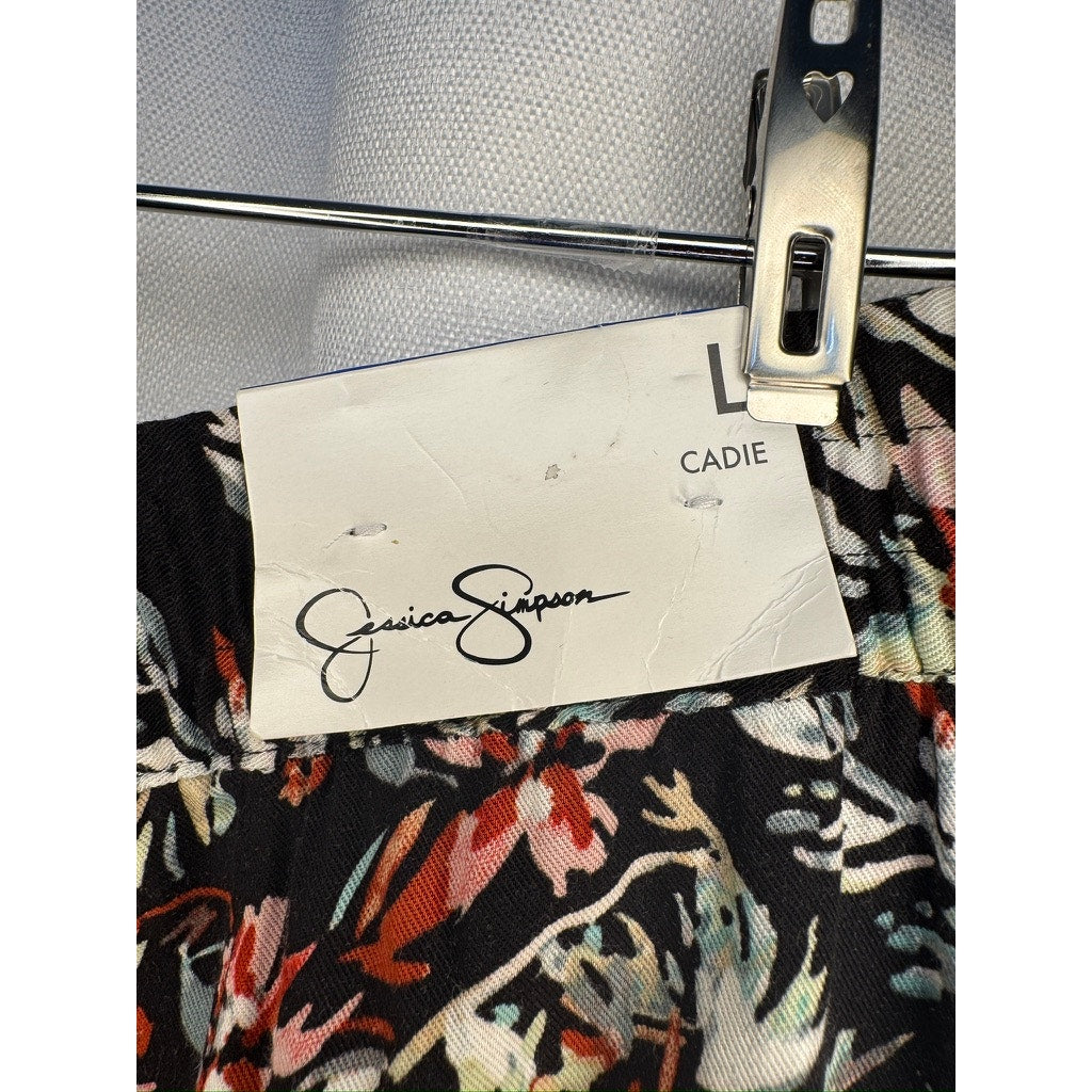 428. Jessica Simpson Floral Pull-On Pants Size L NWT