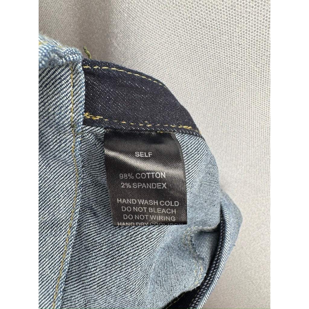 465. Fashion Nova Denim Halter Crop Top Size XL Blue Demin