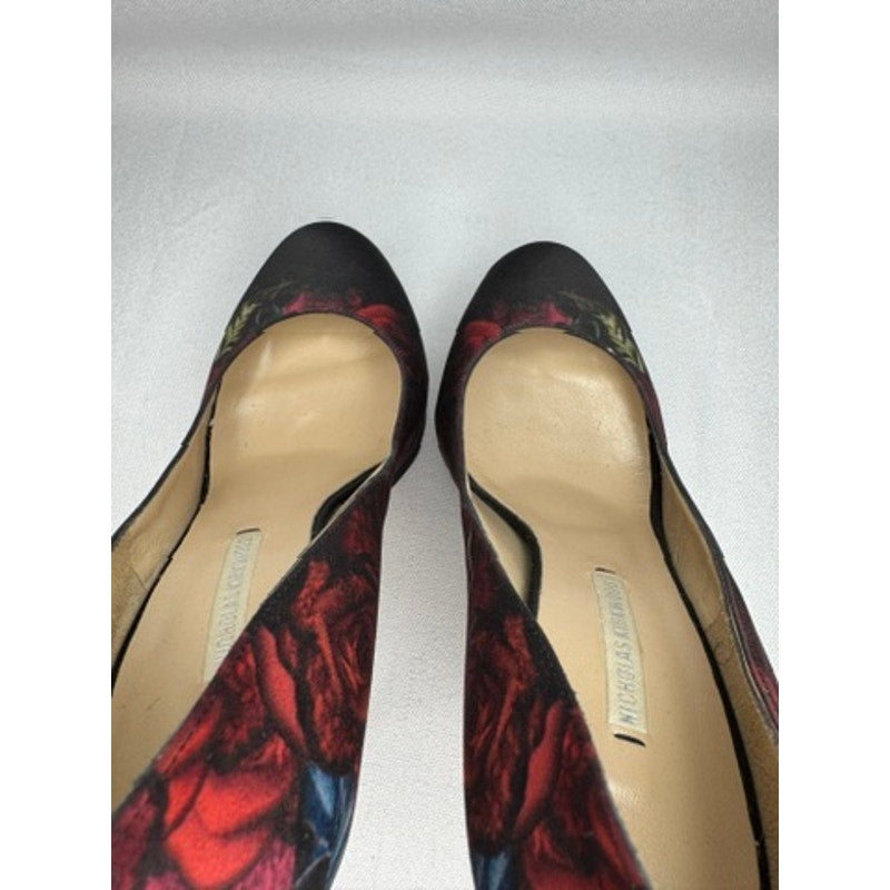441. Nicholas Kirkwood Floral Platform Pumps Size 6.5/36.5 Made in Italy