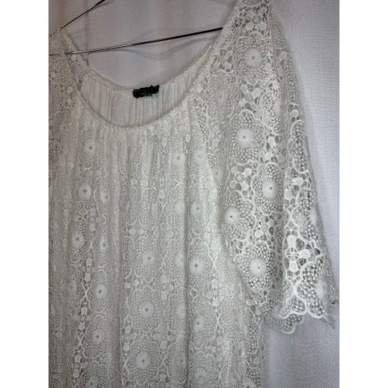 366. Cherish Made in Italy White Lace Overlay Dress Size 8