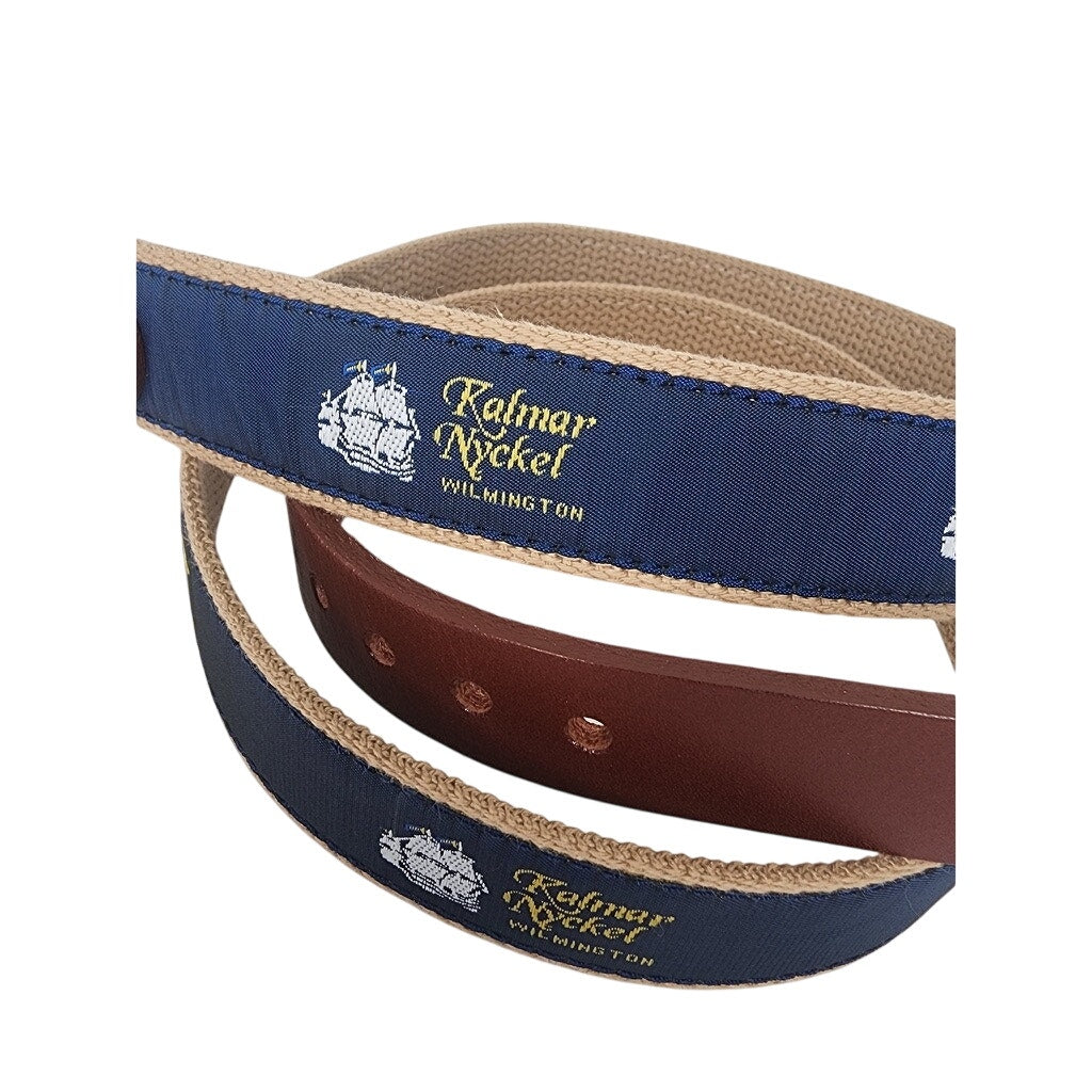 512. Leather Man Ltd Kalmar Nickel Wilmington Nautical Belt Size 42