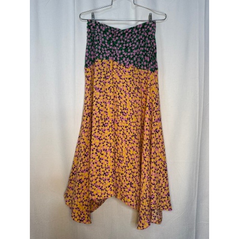 426. Topshop Floral Colorblock Handkerchief Maxi Skirt Size US 4