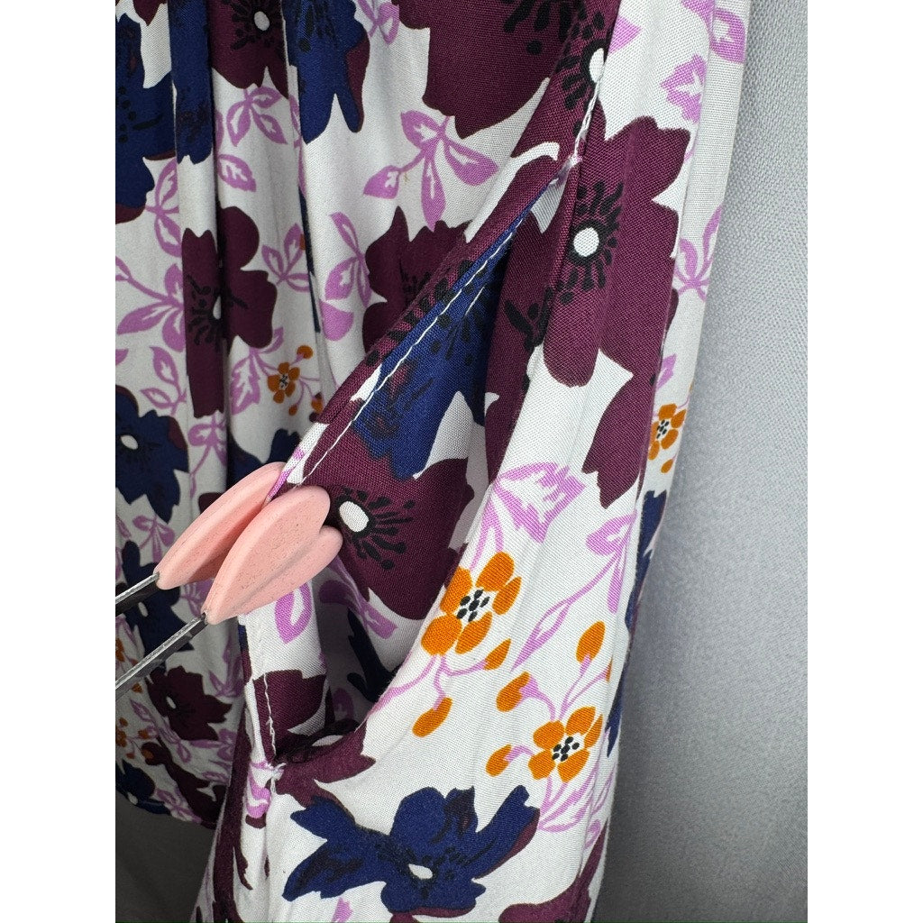 402. Valija Floral Puff Sleeve Ruched Mini Dress Size S
