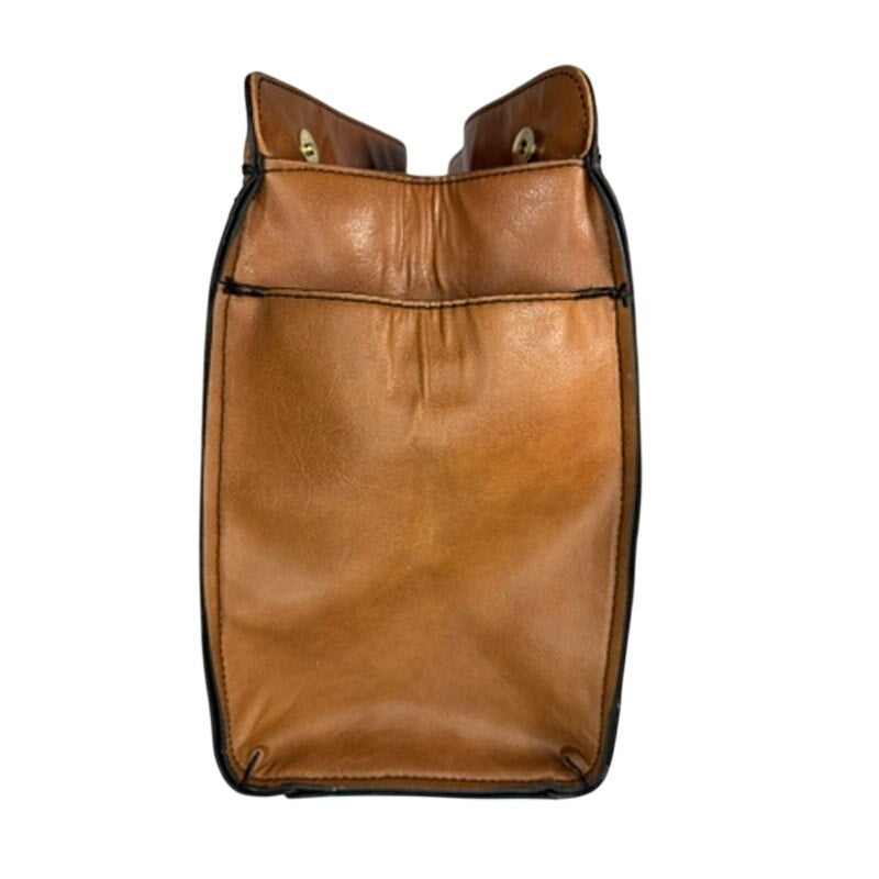 488. London Fog Cognac Faux Leather Satchel Shoulder Bag