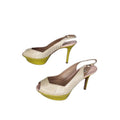 508. Nicholas Kirkwood Yellow Peep Toe Slingback Heels Size 6/36