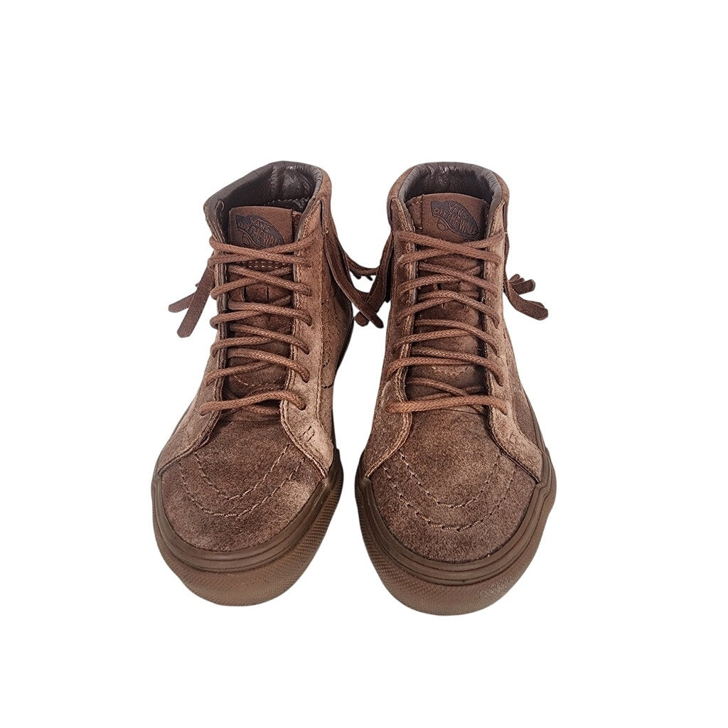 500. Vans Brown Suede Fringe High Top Sneakers Kids Size 12.5