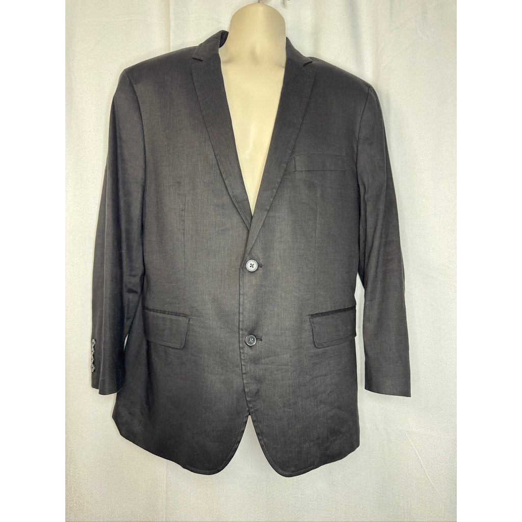 438. INC International Concepts Charcoal Linen Blend Blazer Sport Coat Size L