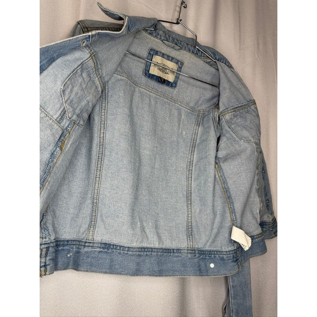 436. Ashley Vintage Charm Light Wash Denim Jacket Size S