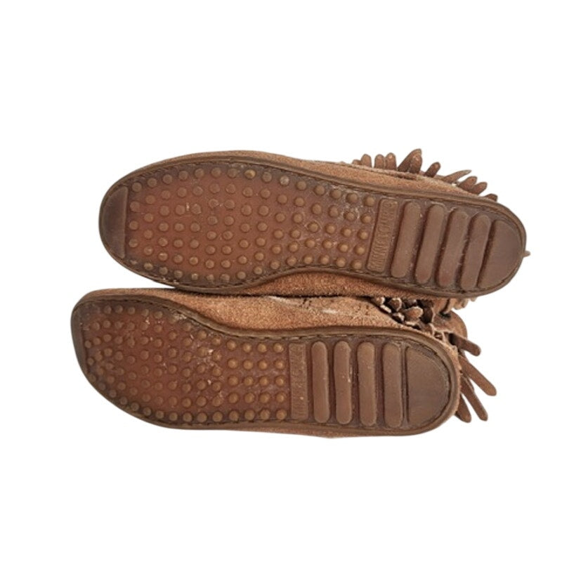 497. Minnetonka Suede Fringe Ankle Boots Women's Size 5 Brown