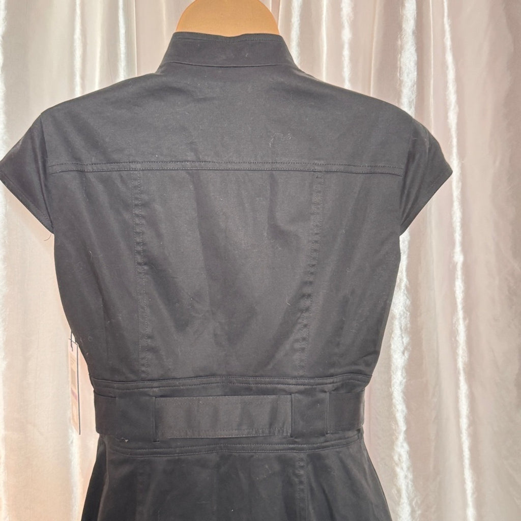 93. Calvin Klein Black Belted Sheath Dress Size 6