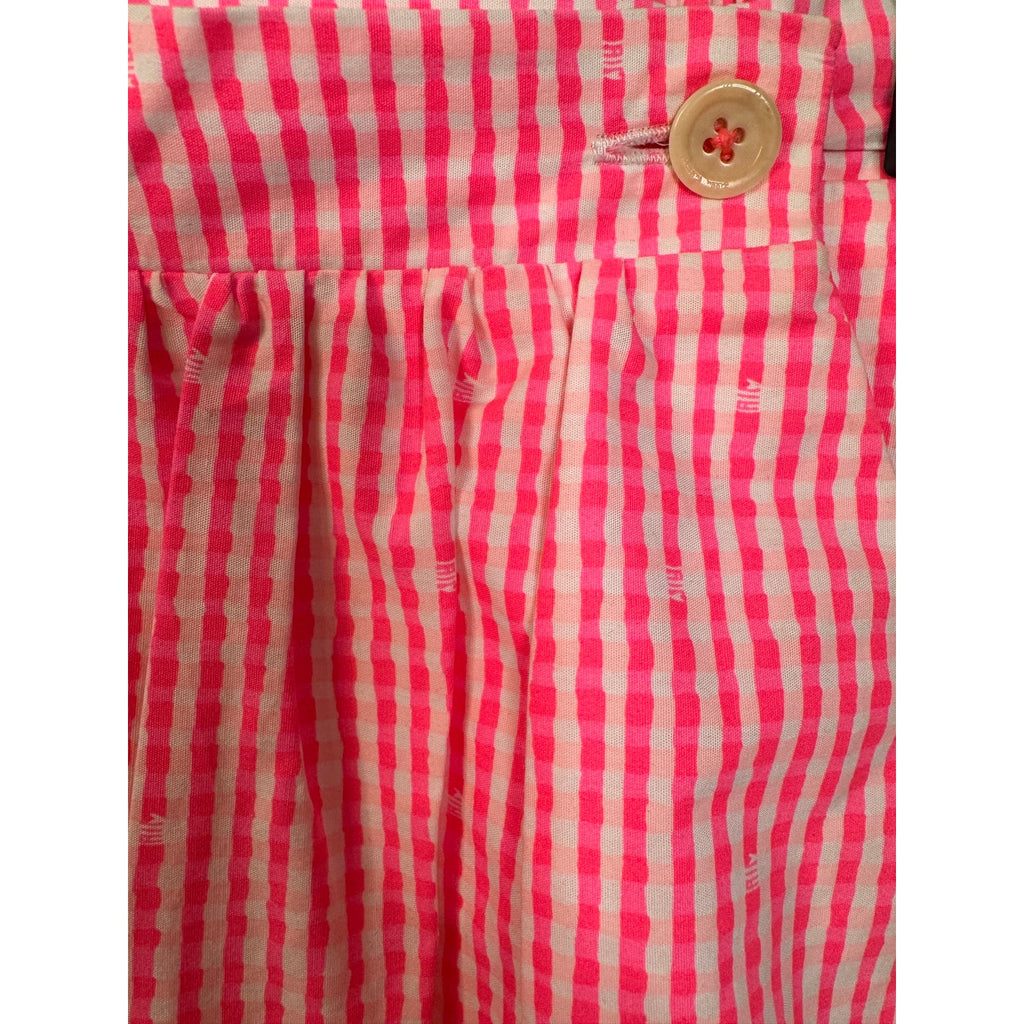 355. Lilly Pulitzer Pink Gingham Scallop Hem Skirt Size Small
