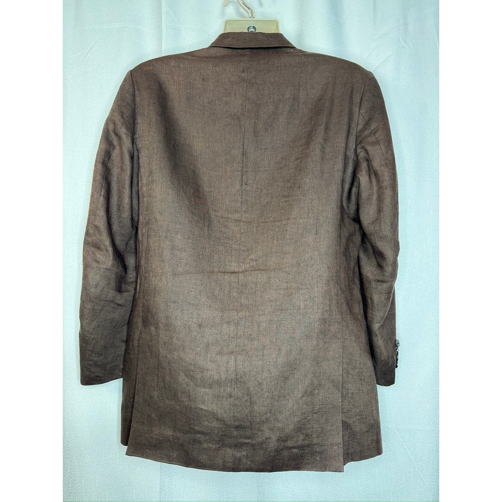 437. &M Brown Herringbone Two Button Sport Coat Blazer Men's Size 40