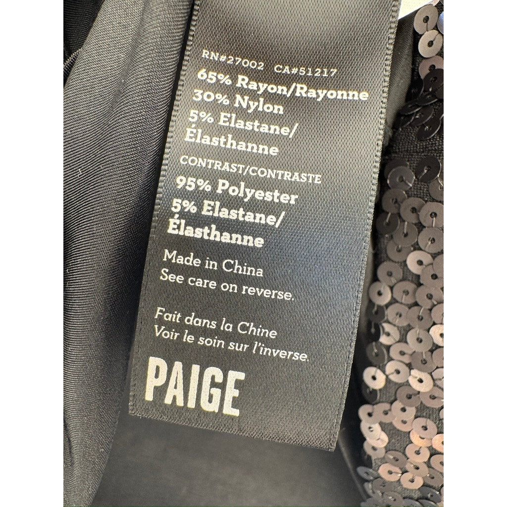 425. Paige Black Sequin Mini Skirt Size L NWT