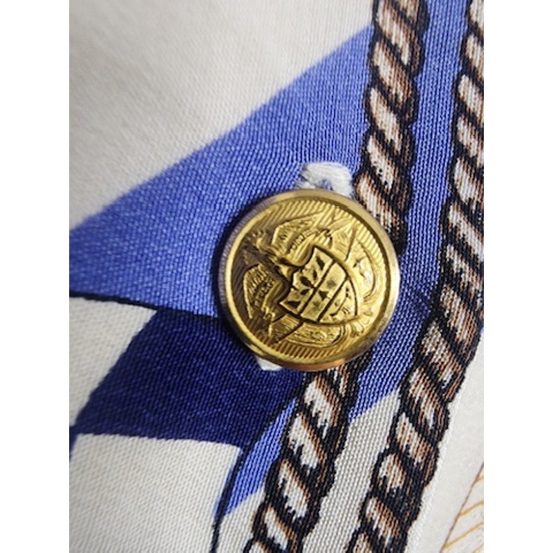 551. Lauren Ralph Lauren Petite Silk Sailboat Nautical Shirt P/P