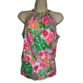 461. Lilly Pulitzer Tropical Floral Halter Tank Top Size S