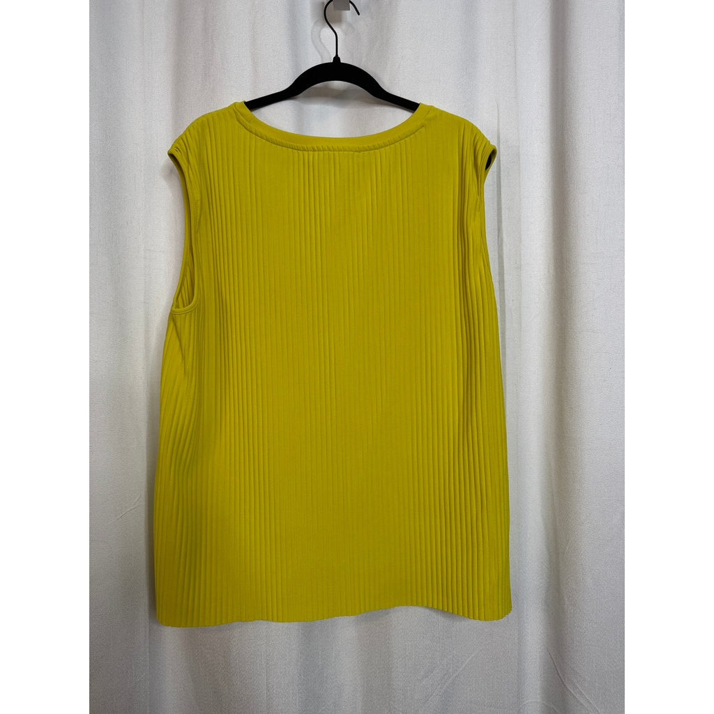 349. Lime Green Ribbed 3 Piece Set Top XL Vest L Pants L