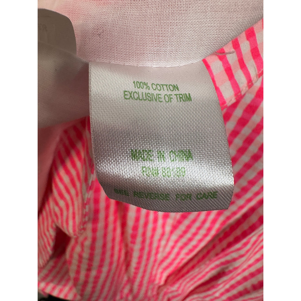 355. Lilly Pulitzer Pink Gingham Scallop Hem Skirt Size Small