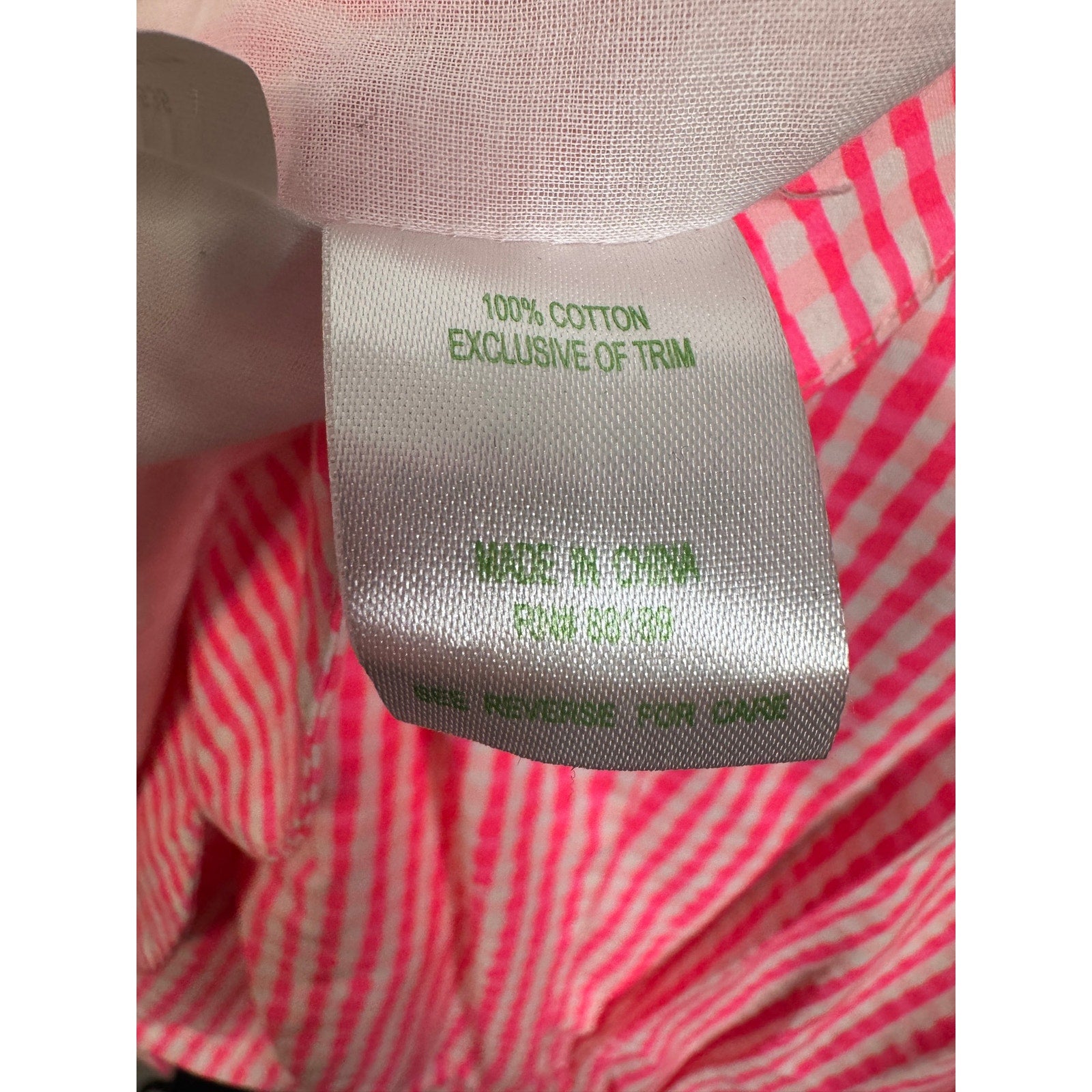 355. Lilly Pulitzer Pink Gingham Scallop Hem Skirt Size Small