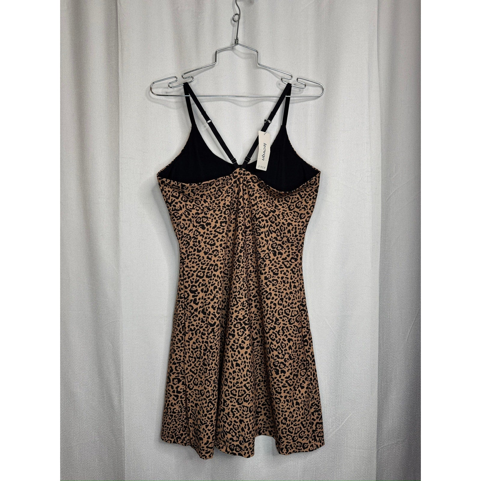 455. Levaca Leopard Print Cami Romper Dress Size M