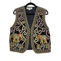 460. Carol Horn Workshop Elephant Beaded Embroidered Vest