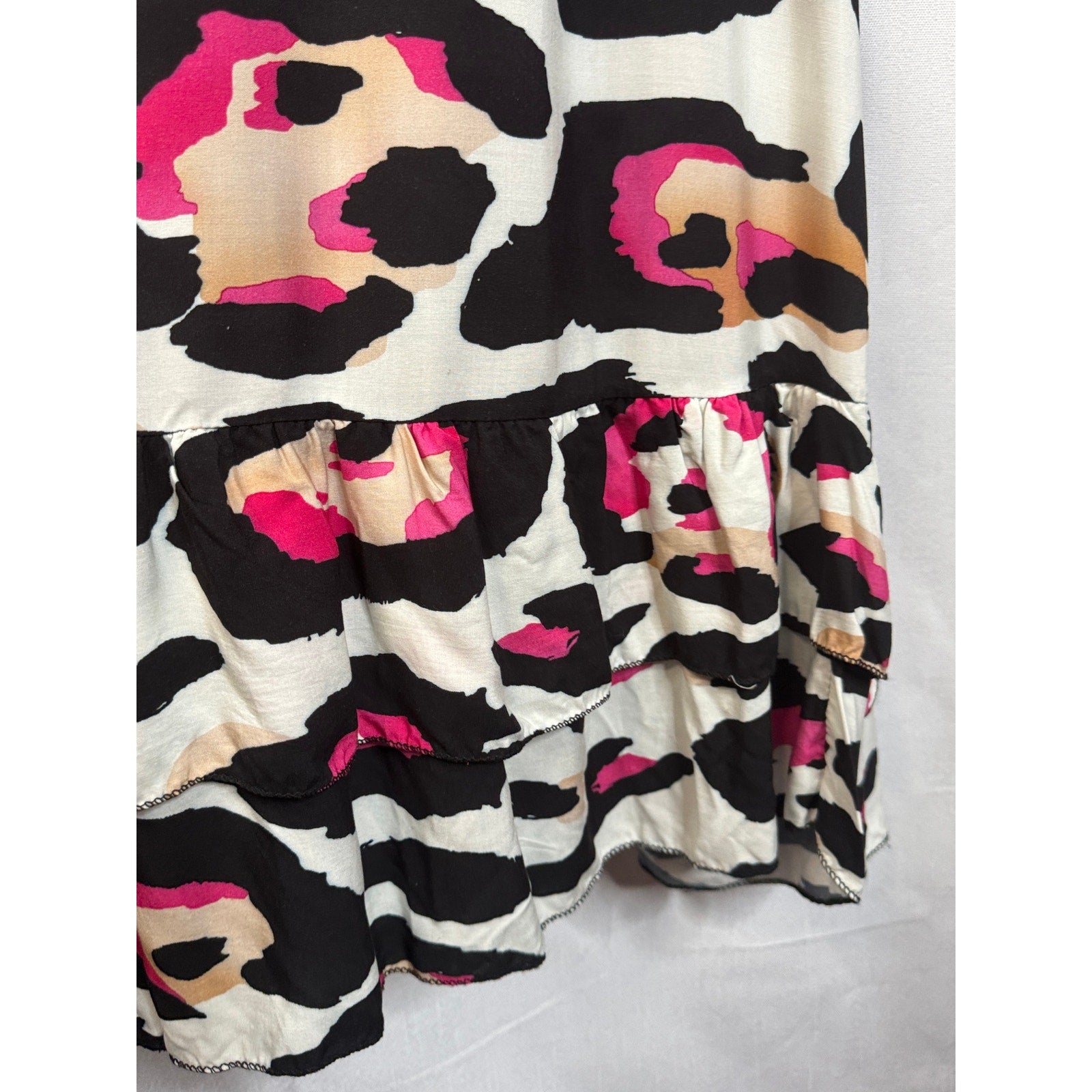 352. Made in Italy Pink Leopard Print Smocked Maxi Dress