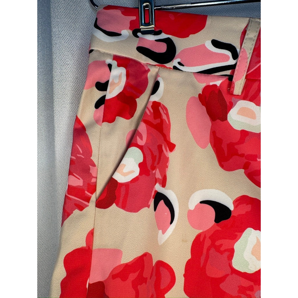 427. Jade Floral Shorts Pink Red Print Size 2