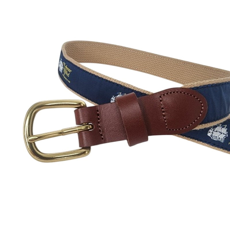512. Leather Man Ltd Kalmar Nickel Wilmington Nautical Belt Size 42