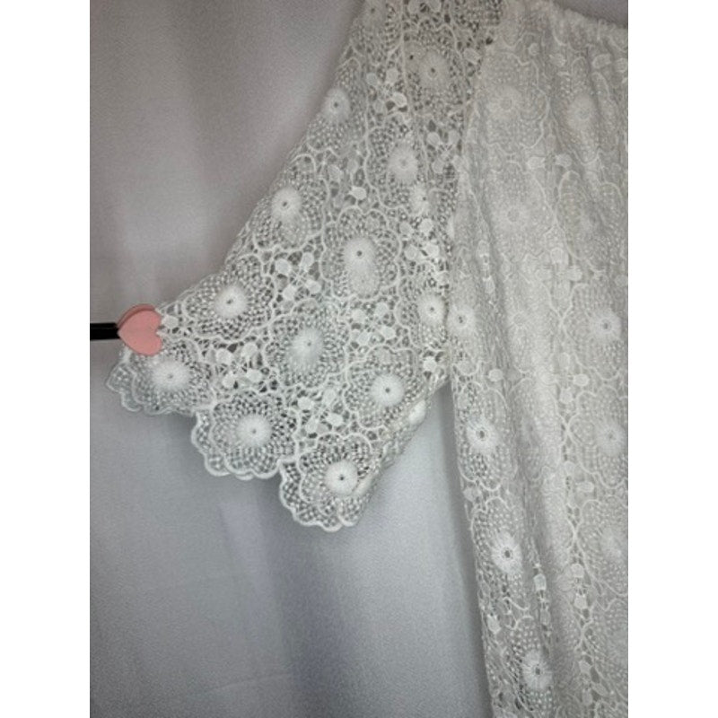 366. Cherish Made in Italy White Lace Overlay Dress Size 8