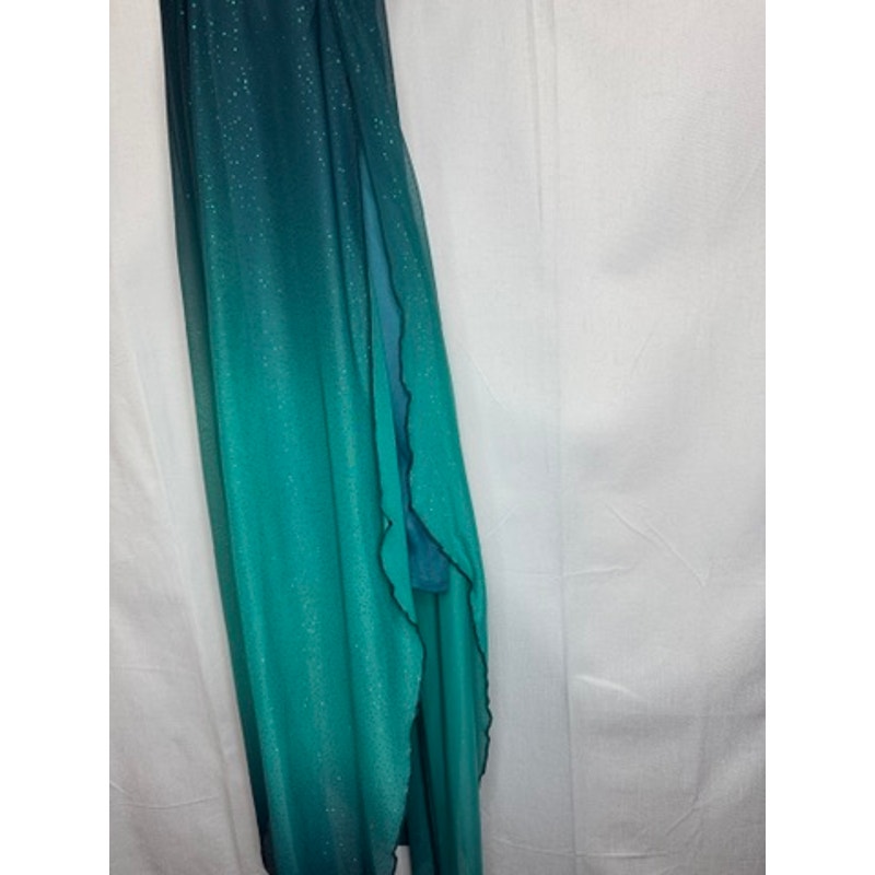 453. Venus Ombre Halter Maxi Dress Size US 6 Teal Blue NWOT