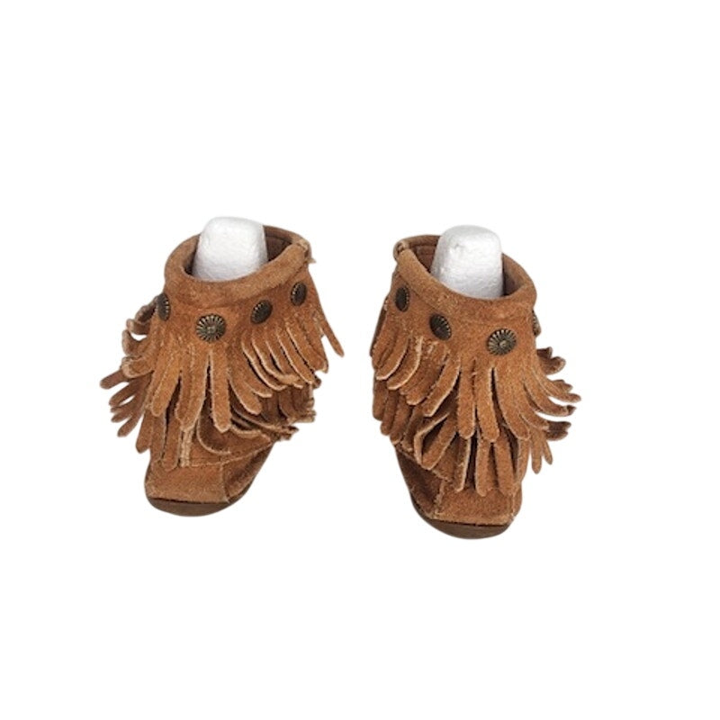 497. Minnetonka Suede Fringe Ankle Boots Women's Size 5 Brown