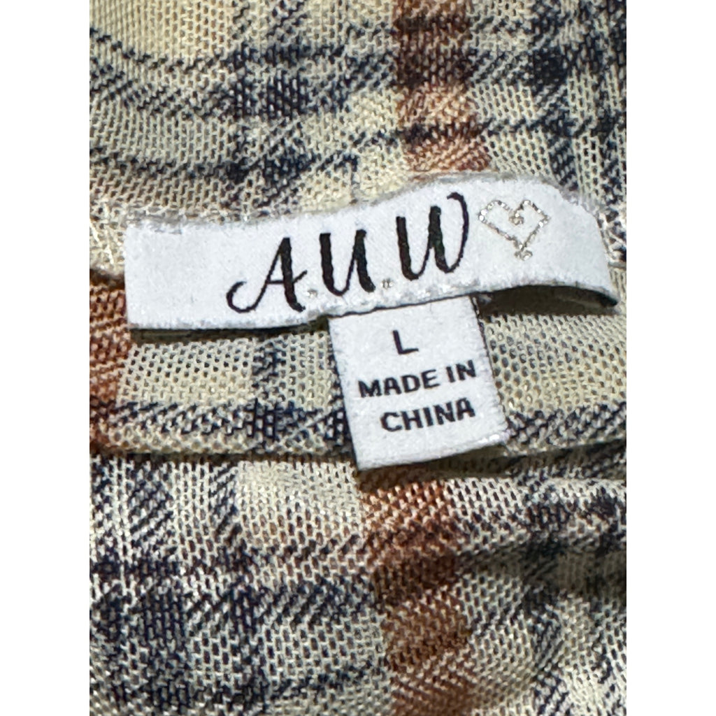 398. AUW Plaid Mock Neck Midi Dress Size XS