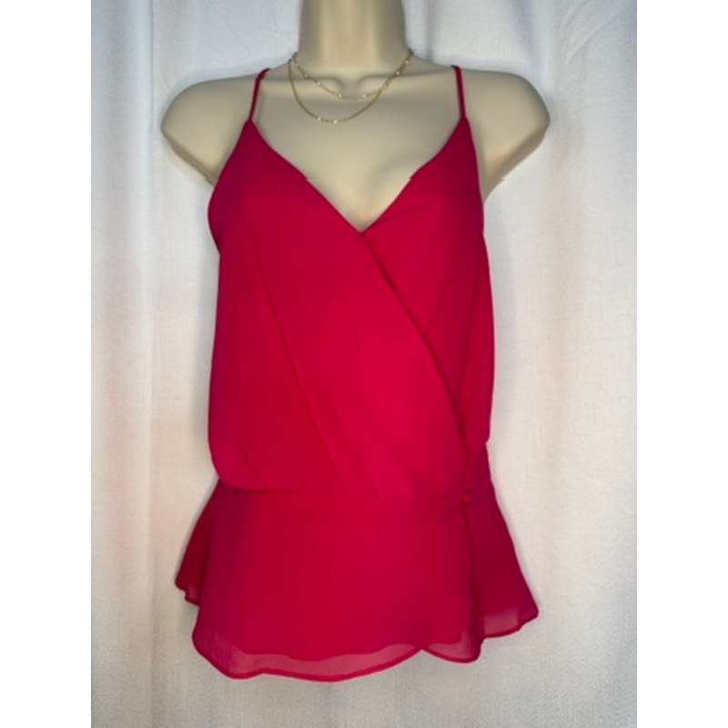 423. The Impeccable Pig Fuchsia Surplice Cross Back Tank Top Size S NWT