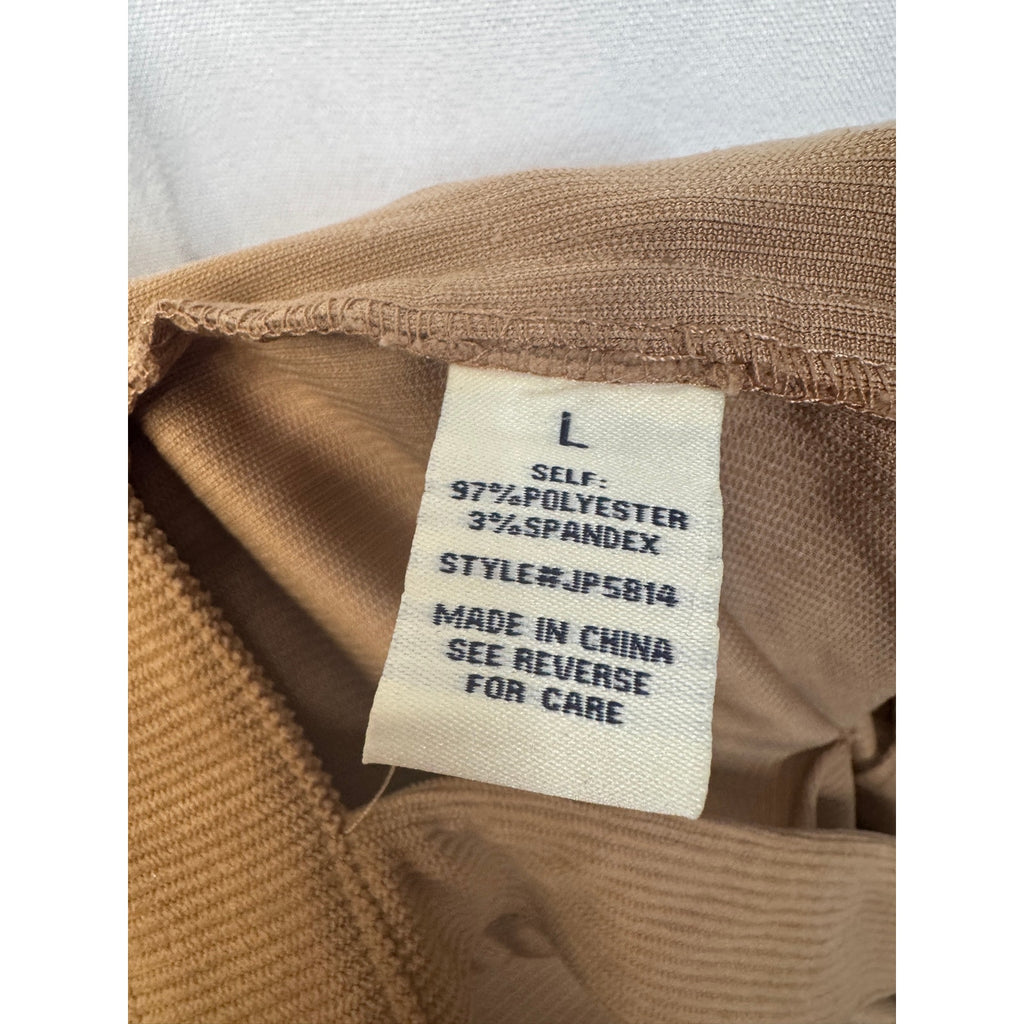 351. Jealous Tomato Camel Ribbed Flare Leg Jumpsuit NWOT Large